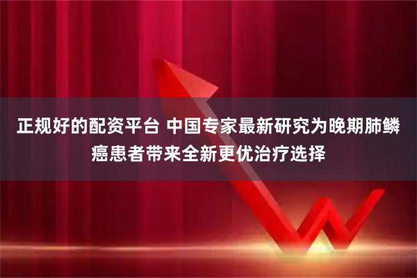 正规好的配资平台 中国专家最新研究为晚期肺鳞癌患者带来全新更优治疗选择